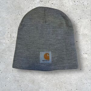 Carhartt A205 HGY Heather Grey 100% Acrylic Knit Beanie Hat One Size